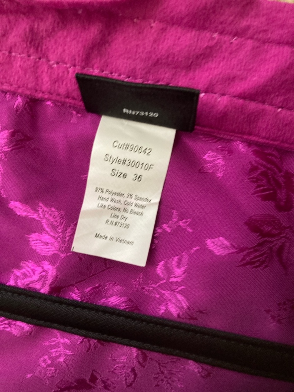 Fuchsia Satin Lace Bustier Top with matching Thong - Picture 7 of 11